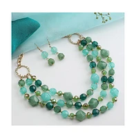 Sohi Women's Green Under-The-Sea Multi-Layered Necklace