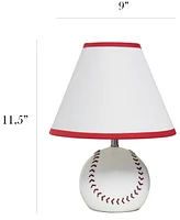 Simple Designs SportsLite 11.5" Tall Athletic Sports Baseball Base Ceramic Bedside Table Desk Lamp