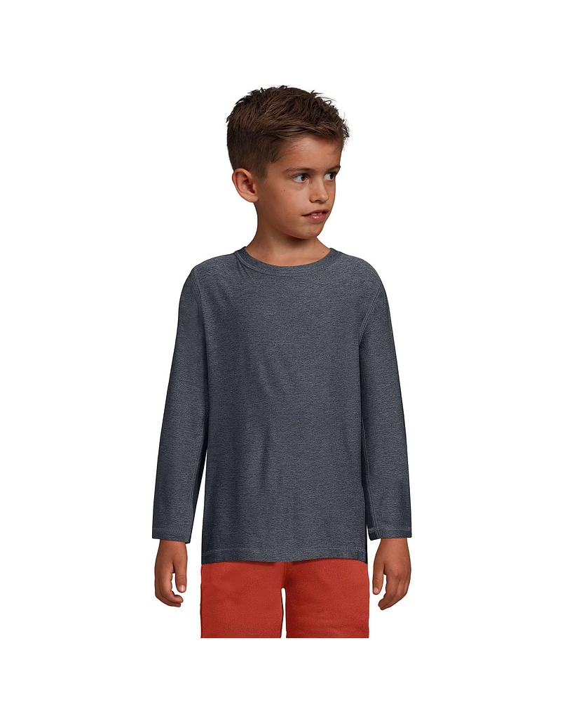 Lands' End Boy's Long Sleeve Athletic Color Block T-Shirt