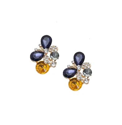 Sohi Women's Blue Color Stone Stud Earrings