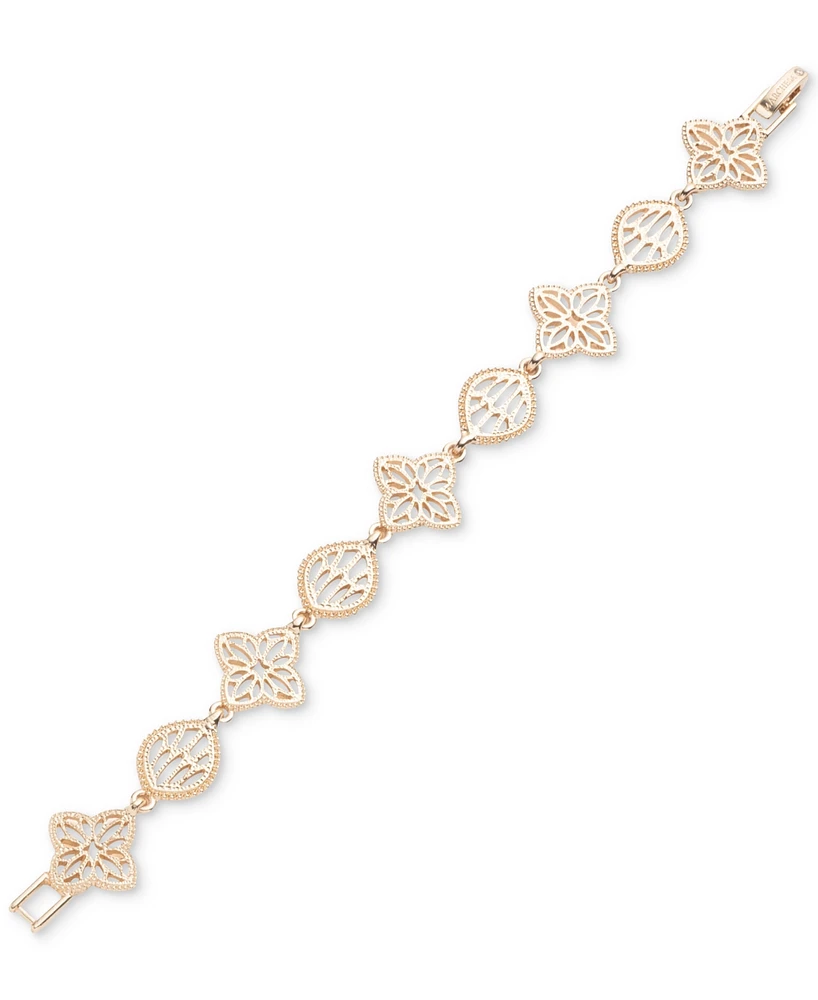 Marchesa Gold-Tone Filigree Flex Foldover Bracelet