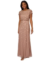 Adrianna Papell Women's 3D Embellished Blouson Gown