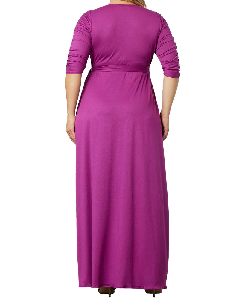 Kiyonna Plus Meadow Dream Maxi Wrap Dress