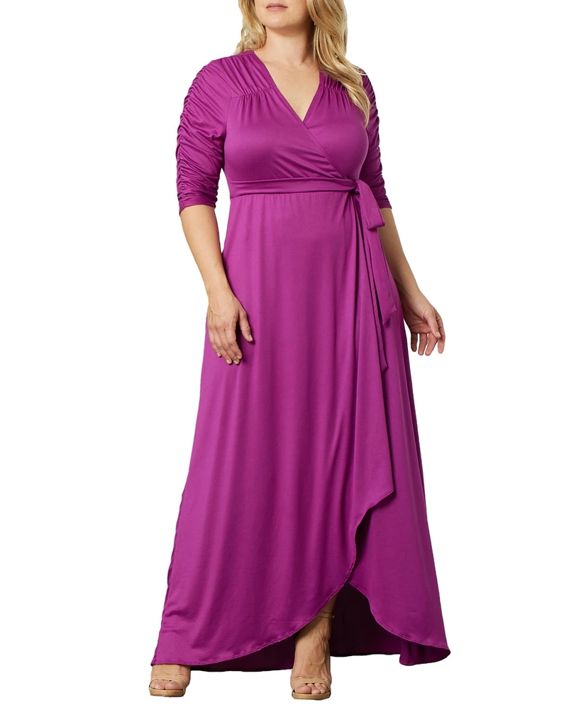 Kiyonna Plus Meadow Dream Maxi Wrap Dress