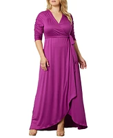 Kiyonna Plus Meadow Dream Maxi Wrap Dress