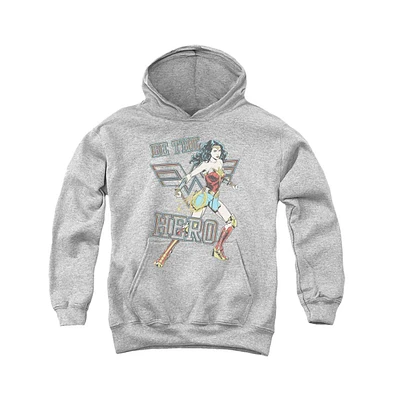 Wonder Woman Boys 84 Youth Be The Hero Pull Over Hoodie / Hooded Sweatshirt