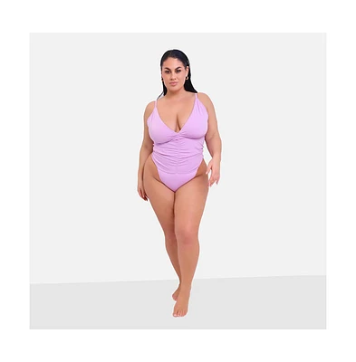 Rebdolls Plus Kailani Ruched Swimsuit - Lilac