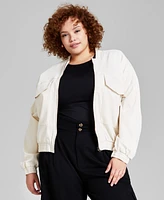 And Now This Trendy Plus Long-Sleeve Twill Jacket, Created for Macy's