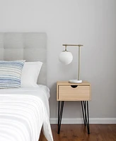 Lalia Home Studio Loft 21" White Globe Shade Table Desk Lamp With Marble Base and Antique Brass Arm