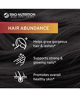 Trio Nutrition Biotin Hair Abundance Capsules, Hair Growth Vitamins for Stronger Hair, Skin & Nails, Biotin 10000mcg, Collagen & Keratin, 30ct