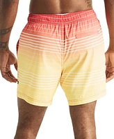 Nautica Men's Ombre Stripe Full Elastic 6" Swim Trunks