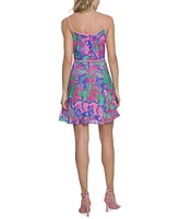 Donna Morgan Women's Printed Strappy Mini Dress