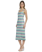 Donna Morgan Women's Sleeveless Crochet Midi Dress