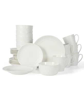 Martha Stewart Basket Weave 30 Piece Dinnerware Set, Service for 6