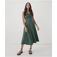 Pact Women's Organic Cotton Fit & Flare Midi Dress