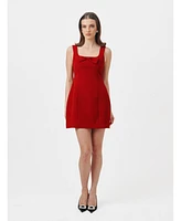 Nana'S Women's Fit & flare mini dress with bow and square neck