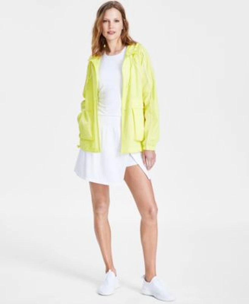 Id Ideology Womens Hooded Packable Zip Front Jacket Shelf Bra Tank Top Side Slit Skort Created For Macys