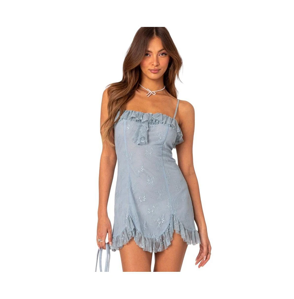 Edikted Women's Fairy Girl Lace Mini Dress