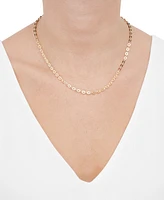 Italian Gold Polished Solid Cable Link 18" Chain Necklace in 14k Gold