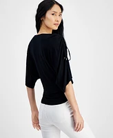 I.n.c. International Concepts Women's Tie-Sleeve Top, Created for Macy's