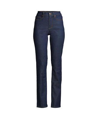 Lands' End Tall Recover High Rise Straight Leg Blue Jeans