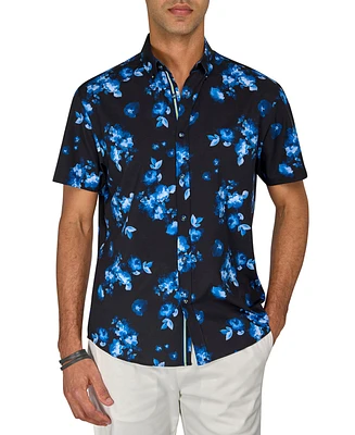 Society of Threads Men's Regular-Fit Non-Iron Performance Stretch Floral Button-Down Shirt