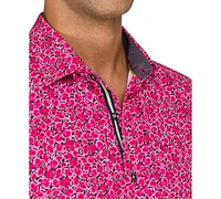 Society of Threads Men's Regular-Fit Non-Iron Performance Stretch Rose-Print Button-Down Shirt