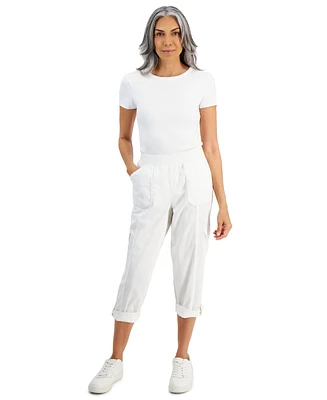 Style & Co Women's Twill Cuffed Pull-On Cargo Pants, Created for Macy's