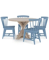 Catriona 5pc Dining Set (Round Table + 4 Wood Side Chairs)