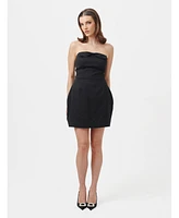 Nana'S Women's Strapeless mini dress with scultural skirt and bow detail on top