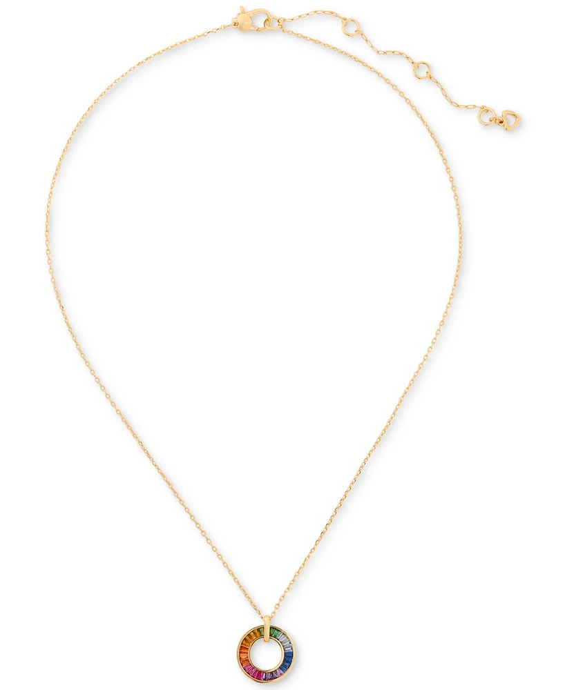 kate spade new york Gold-Tone Rainbow Joy Pendant Necklace, 16" + 3" extender