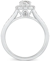 Diamond Halo Engagement Ring (1 ct. t.w.) in 14k White Gold or 14k Gold