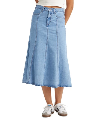 Levi's Women's Cotton Paneled Denim Midi Skirt