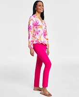 I.n.c. International Concepts Women's Printed Surplice Top, Created for Macy's