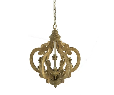 Streamdale Furniture 6-Light Farmhouse Wood Chandelier - Bulb Not Included