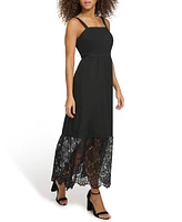 kensie Women's Sleeveless Lace-Hem Maxi Dress