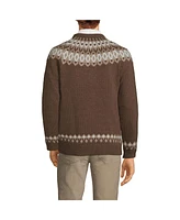 Lands' End Men's Fairisle Yoke Crewneck Sweater