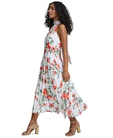 Calvin Klein Women's Floral-Print A-Line Halter Dress