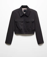 Mango Women's Pockets Detail Cropped Jacket