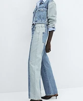 Mango Women's Two-Tone Straight Jeans