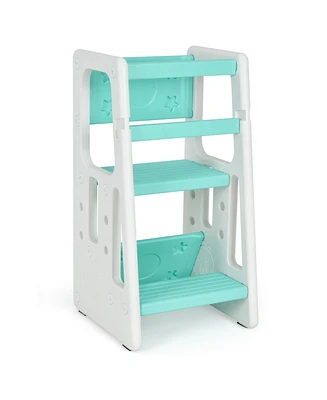 Slickblue Kids Kitchen Step Stool with Double Safety Rails