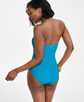 Anne Cole Twist-Front Ruched One-Piece Swimsuit