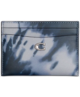 Coach Essential Leather Card Case with Tie-Dye Print