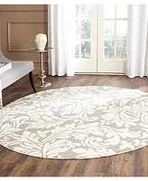 Safavieh Amherst AMT425 Dark Gray and Beige 7' x 7' Round Area Rug