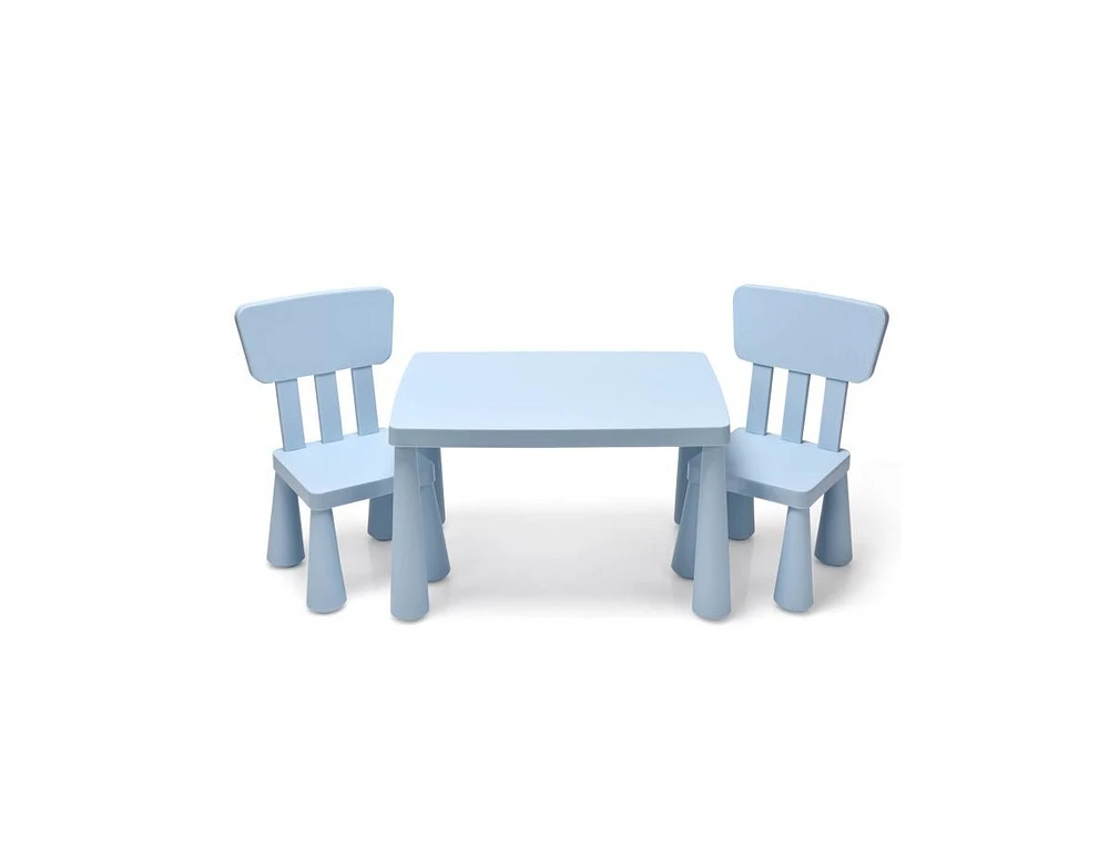 Slickblue 3 Pieces Toddler Multi Activity Play Dining Study Kids Table and Chair Set