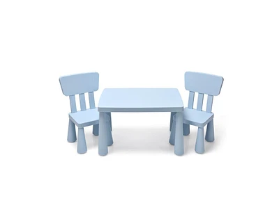 Slickblue 3 Pieces Toddler Multi Activity Play Dining Study Kids Table and Chair Set