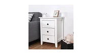 Slickblue Modern Storage End Beside Nightstand with 3 Drawers