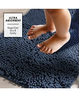 Hearth & Harbor Ultra Soft Non-Slip Chenille Bath Rug - Quick Dry