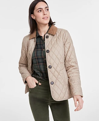 Barbour Women's Ombersley Quilted Corduroy-Collar Jacket, Created for Macy's