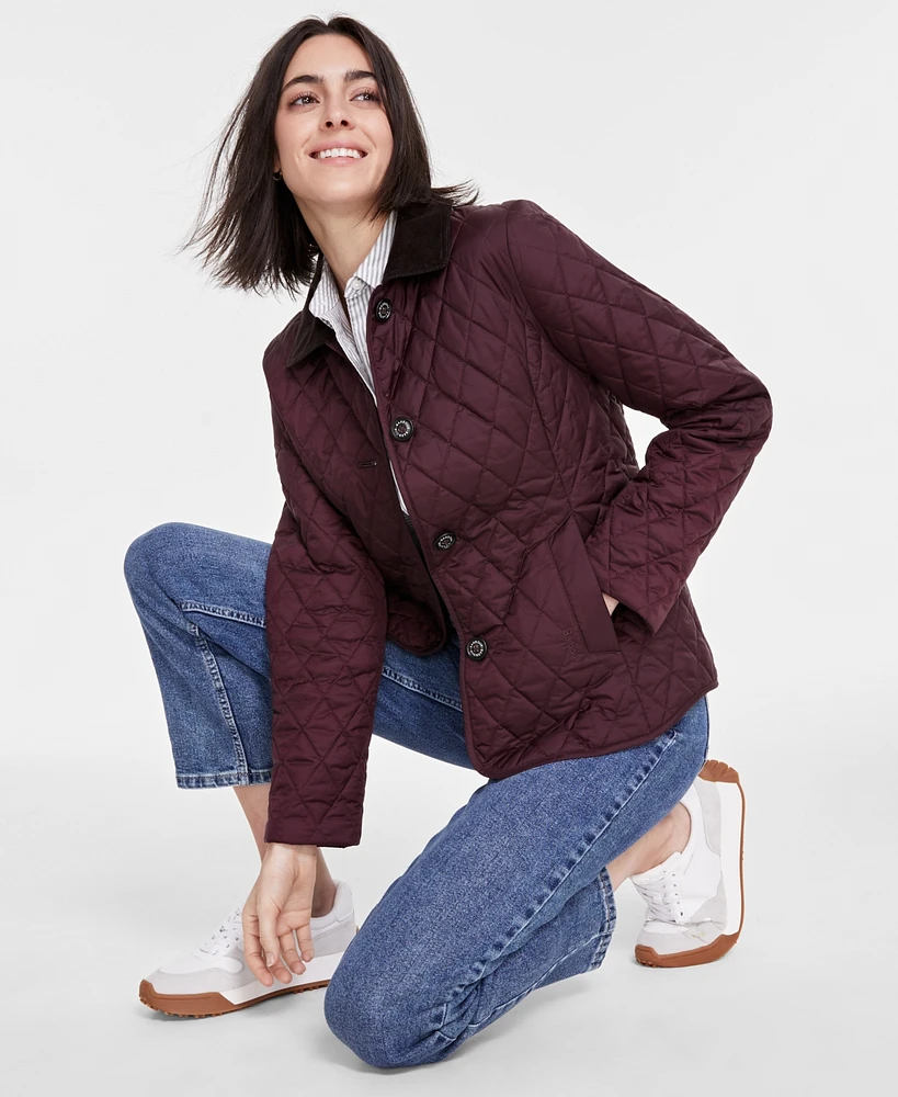 Barbour Women's Ombersley Quilted Corduroy-Collar Jacket, Created for Macy's